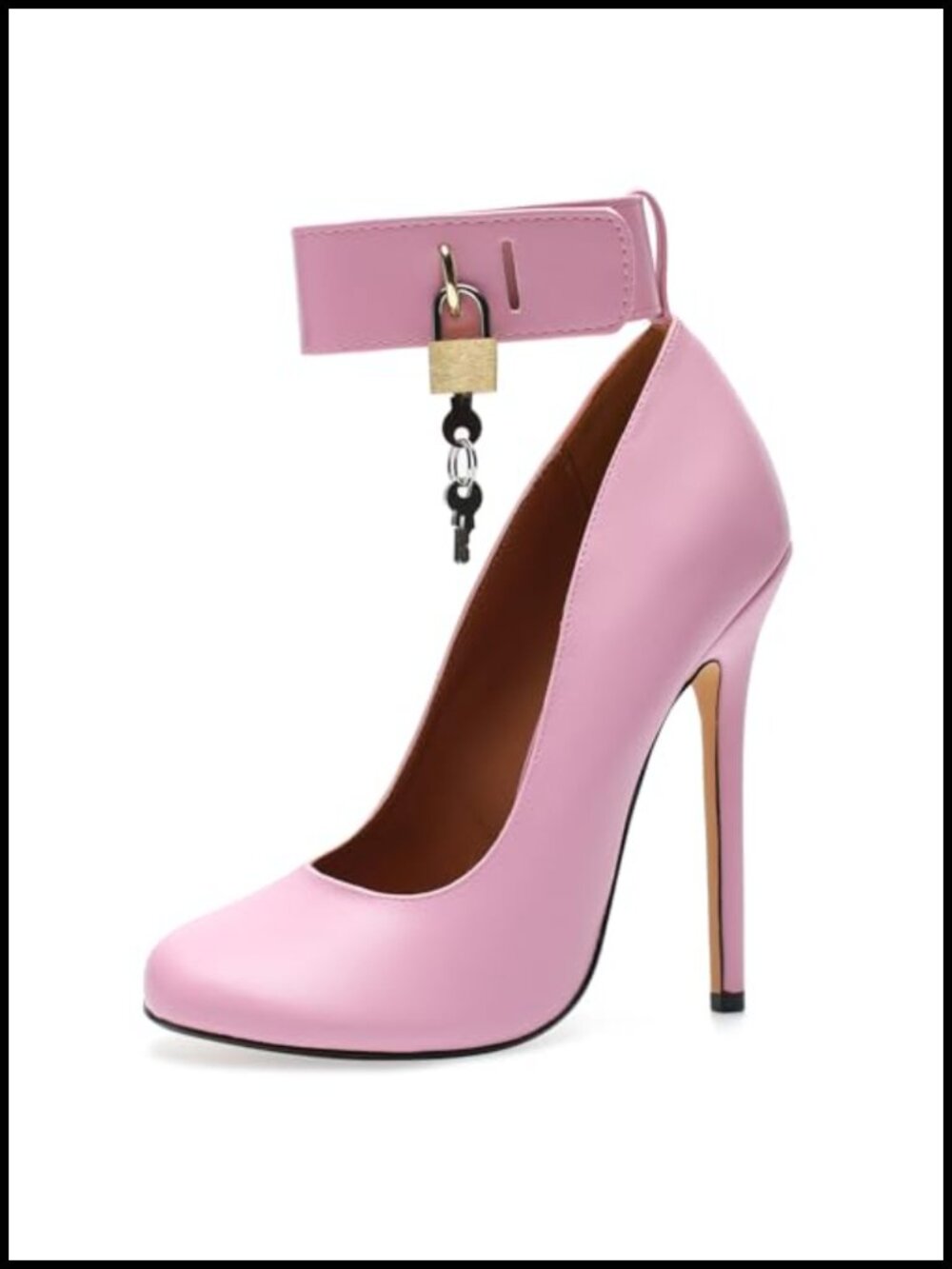 Unisex Stiletto Heels 5.5 Inch Patent Leather Pumps Round Toe